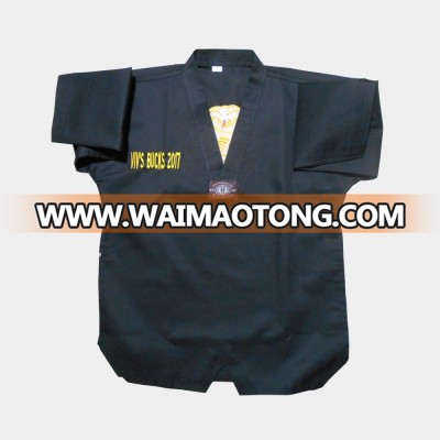 High Quality martial arts black taekwondo uniforms WTF